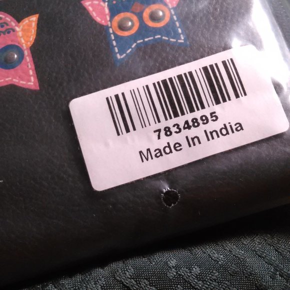 Owl Design Black Wallet - Picture 10 of 14